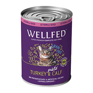 Wellfed Sterilised Γαλοπούλα & Μοσχάρι σε Πατέ 400gr