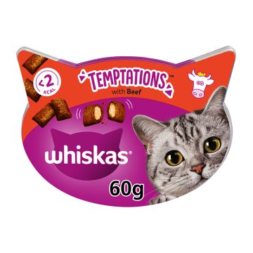 Whiskas Τemptations Με Μοσχάρι 60G