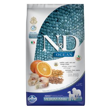N&D Ocean Adult Medium-Maxi Με Θαλασσινά & Πορτοκάλι 2.5Kg
