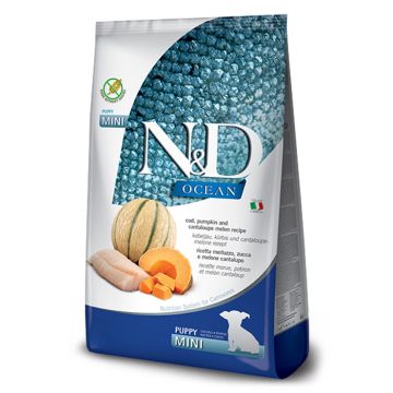 N&D Ocean Puppy Mini Με Μπακαλιάρο & Κολοκύθα 800G