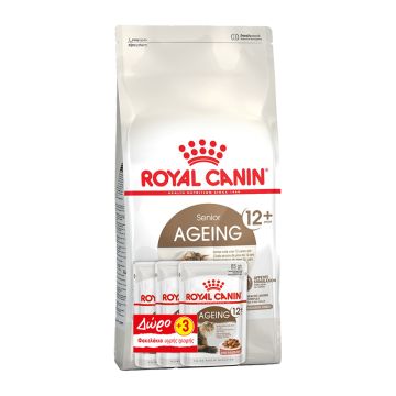 Royal Canin Ageing +12 2kg+ Υγρή Τροφή 3x85gr Δώρο