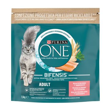 Purina One Adult Με Σολομό & Δημητριακά Ολικής Άλεσης 1.5Kg