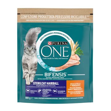 Purina One Sterilised Hairball Με Κοτόπουλο & Δημητριακά Ολικής Άλεσης 800G