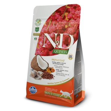 N&D Cat Quinoa Skin & Coat με Ρέγγα 1.5kg