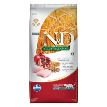 N&D Ancestral Adult Γάτας Με Κοτόπουλο & Ρόδι 5Kg