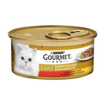 Gourmet Gold Double Pleasure Με Βοδινό & Κοτόπουλο 85G