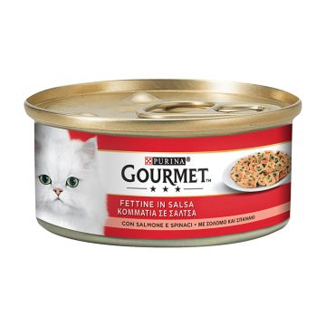 Gourmet Κομματάκια Σε Σάλτσα Με Σολομό & Σπανάκι 195G