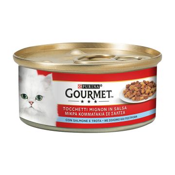 Gourmet Κομματάκια Σε Σάλτσα Με Σολομό & Πέστροφα 195G