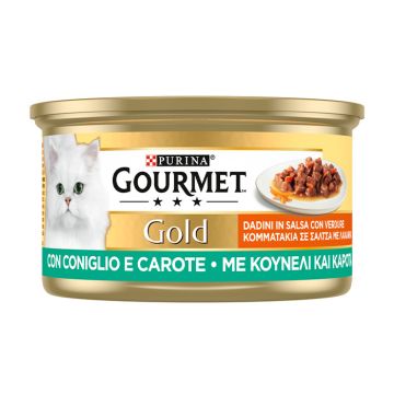 Gourmet Gold Κομματάκια Σε Σάλτσα Με Κουνέλι & Καρότα 85G