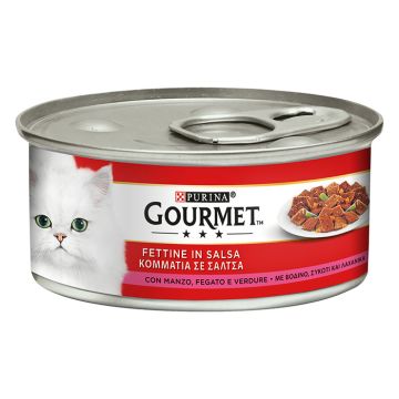 Gourmet Κομματάκια Σε Σάλτσα Με Βοδινό, Συκώτι & Λαχανικά 195G