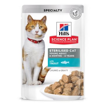 Hill's Science Plan Young Adult Sterilized Με Πέστροφα 85G