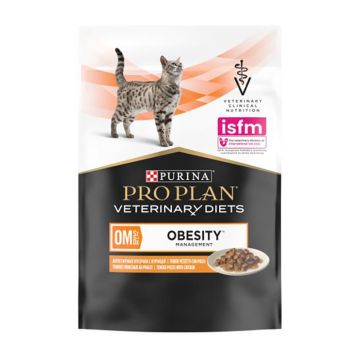 Purina Pro Plan Veterinary Diets Cat OM Obesity Management Με Κοτόπουλο Σε Σάλτσα 85G