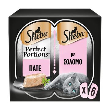 Sheba Γάτας Perfect Portions Με Σολομό 6x37.5G