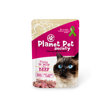Planet Pet Society Με Βοδινό Σε Ζελέ 85G