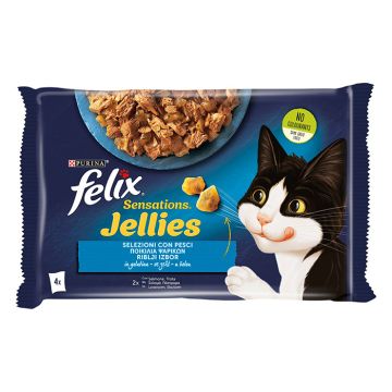 Felix Sensations Jellies Με Σολομό 4x85G