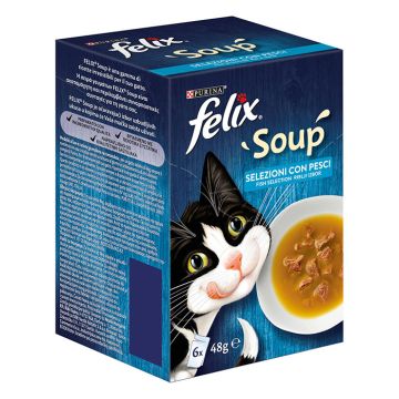 Felix Soups Πολυσυσκευασία Με Μπακαλιάρο, Τόνο & Γλωσσα 6x48G