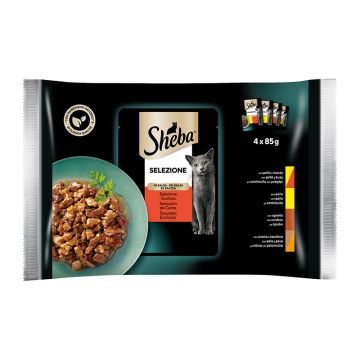Sheba Πολυσυσκευασία Με Επιλεγμένα Κρέατα 4x85G
