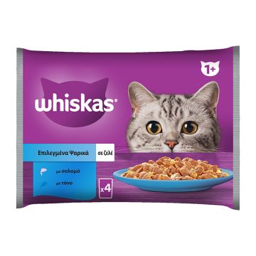 Whiskas Multipack Σε Ζελέ Με Ψάρι 4x85G