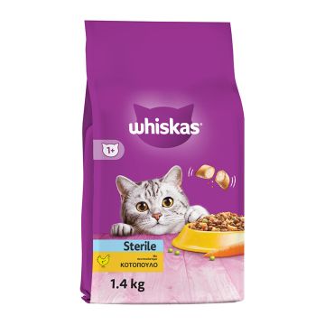 Whiskas Adult Sterilised Με Κοτόπουλο 1.4Kg