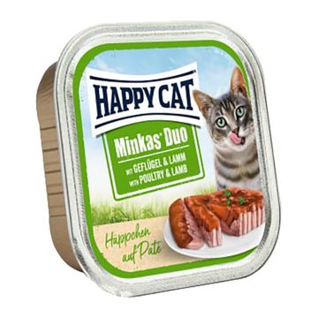 Happy Cat Duo Πατέ Πουλερικά & Αρνί 100g