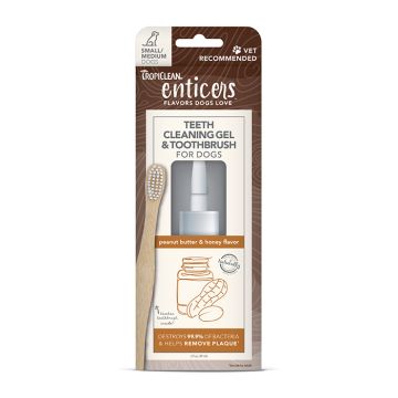 Tropiclean Enticers Gel & Brush S/M Peanut Butter&Honey