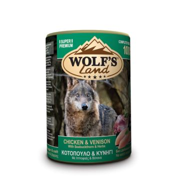 Wolf's Land Adult Με Κοτόπουλο & Κυνήγι 400G
