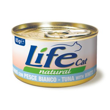 Life Cat Με Τόνο & Λευκό Ψάρι 85G