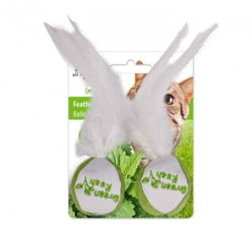AFP Παιχνίδι Γάτας Green Rush Feather Ball 18x5cm 2τμχ