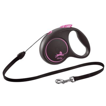 Flexi Black Design S Cord Ροζ 5M