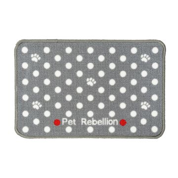 Pet Rebellion Πατάκι Φαγητού Mate Dotty Γκρι 40Χ60cm