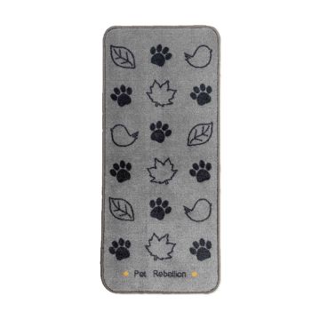 Pet Rebellion Αντολισθητικό Χαλάκι Γκρι Με Πατούσες 45x100cm