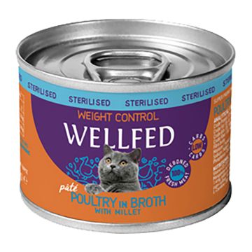 Wellfed Sterilised Weight Control Πουλερικά & Κεχρί σε Πατέ 200gr
