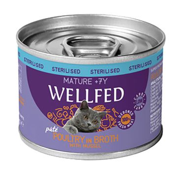 Wellfed Sterilised Mature 7+ Πουλερικά & Βρώμη σε Πατέ 200gr