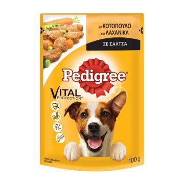 Pedigree Adult Κοτόπουλο & Λαχανικά Σε Σάλτσα 100G