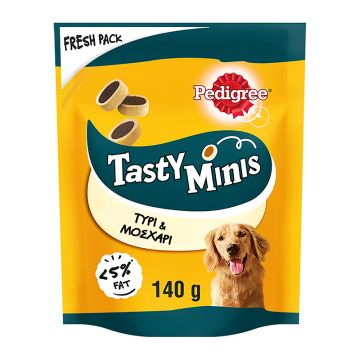 Pedigree Tasty Minis Με Τυρί & Μοσχάρι 140G