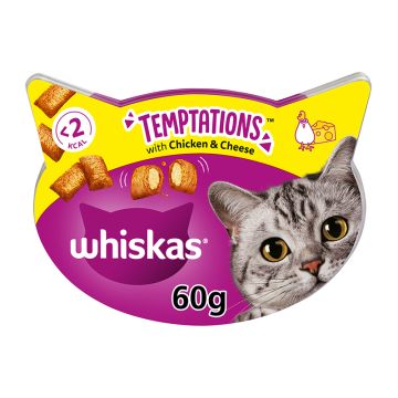 Whiskas Τemptations Με Κοτόπουλο & Τυρί 60G