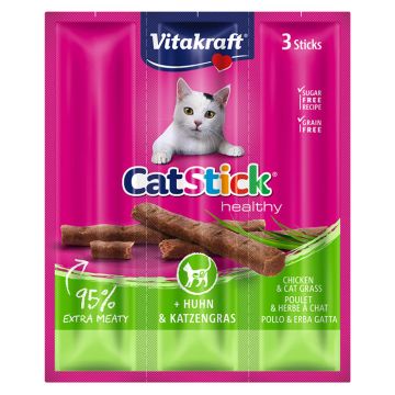 Vitakraft Cat Stick Mini Με Κοτόπουλο & Γρασίδι 18G - 3Sticks