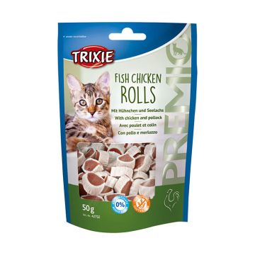 Trixie Λιχουδιά Γάτας Premio Rolls Κοτόπουλο/Μπακαλιάρο 50G