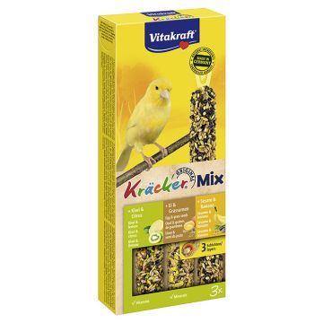Vitakraft Kracker Trio Mix Με Πορτοκάλι, Μπανάνα & Ακτινίδιο Για Καναρίνια 3Τεμ