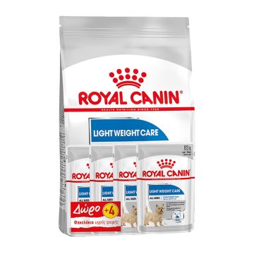 Royal Canin Medium Light Weight Care 3Kg + Υγρή Τροφή 4x85gr ΔΩΡΟ