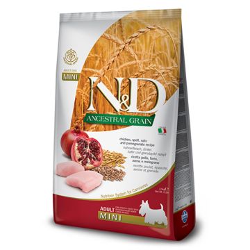 N&D Ancestral Adult Mini Με Κοτόπουλο & Ρόδι 2.5Kg
