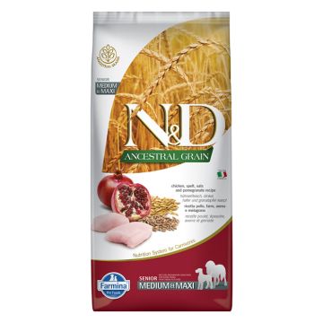 N&D Ancestral Senior Medium-Maxi Με Κοτόπουλο & Ρόδι 12Kg