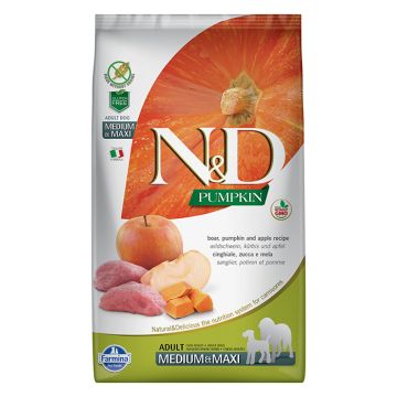 N&D Pumpkin Adult Medium-Maxi Με Αγριόχοιρο, Κολοκύθα & Μήλο 12Kg