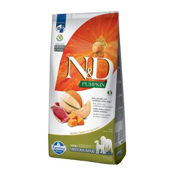 N&D Pumpkin Adult Medium-Maxi Με Πάπια, Κολοκύθα & Πεπόνι 12Kg