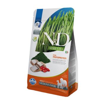 N&D Spirulina Adult Medium-Maxi με Ρέγγα 2kg