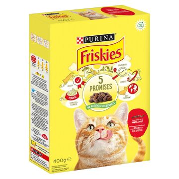 Friskies Adult Με Βοδινό, Κοτόπουλο & Συκώτι 400G