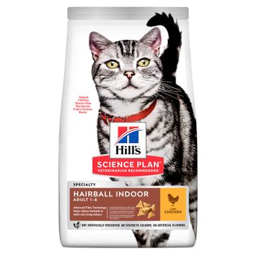 Hill's Science Plan Adult Hairball & Indoor Με Κοτόπουλο 1.5Kg