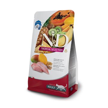 N&D Tropical Cat Adult με Κοτόπουλο 4kg+1kg Δώρο