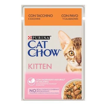 Cat Chow Kitten Με Γαλοπούλα & Κολοκυθάκια Σε Ζελέ 85G