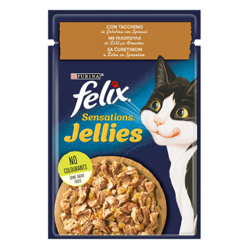 Felix Sensations Jellies Με Γαλοπούλα & Σπανάκι 85G